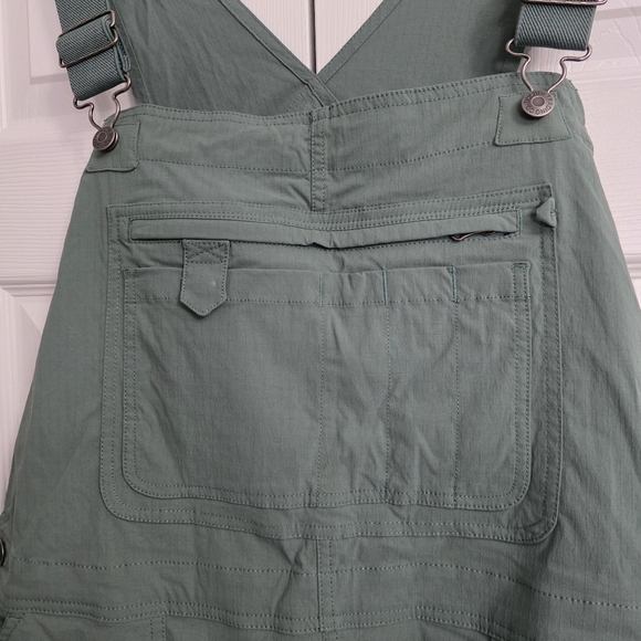 Duluth Women's Heirloom Gardening Bib Overalls Shorts, Fir Green, Size XXL - Picture 3 of 8